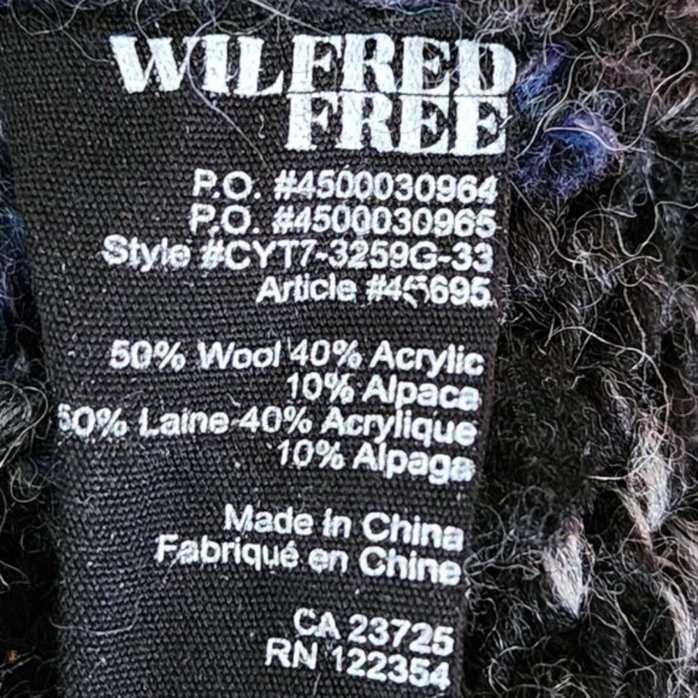 Wilfred Free Wool Alpaca Blend Chunky Knit Zip Up Shawl Collar Sweater - Picture 6 of 6